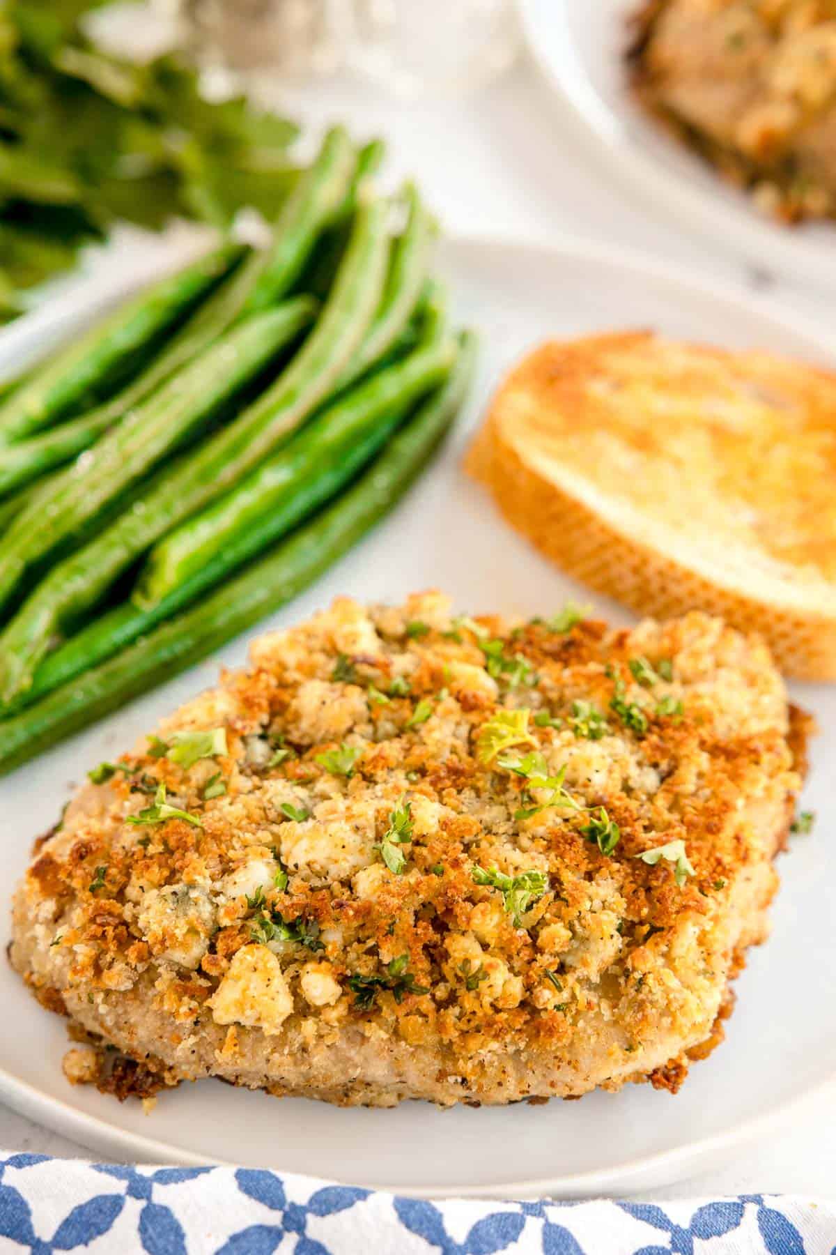 Baked Pork Chops With Blue Cheese Crust