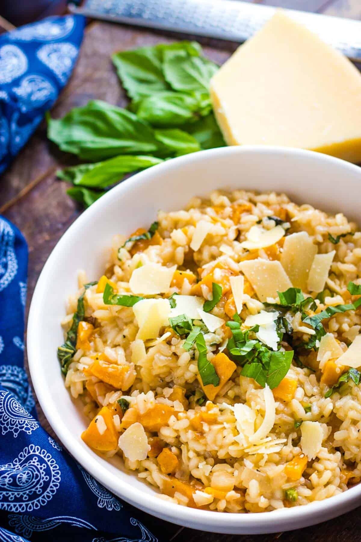 Butternut Squash Risotto Recipe (with Basil and Parmesan)