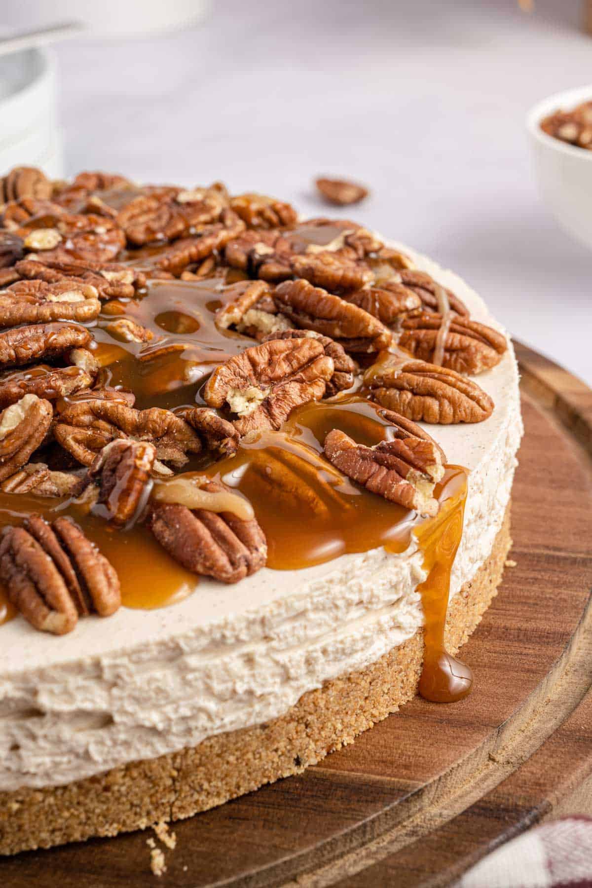 Caramel Pecan Cheesecake (No Bake!)