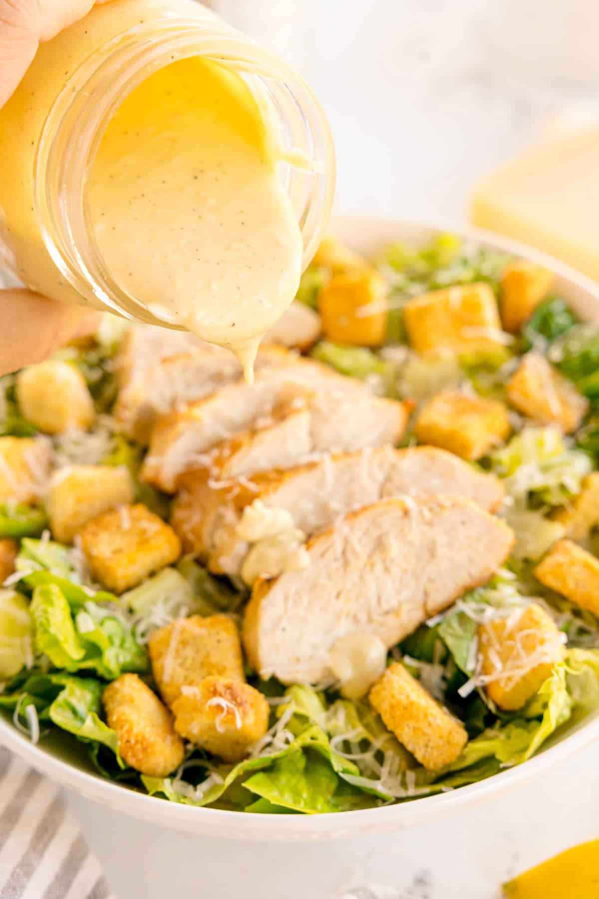 Chicken Caesar Salad (with Homemade Dressing)