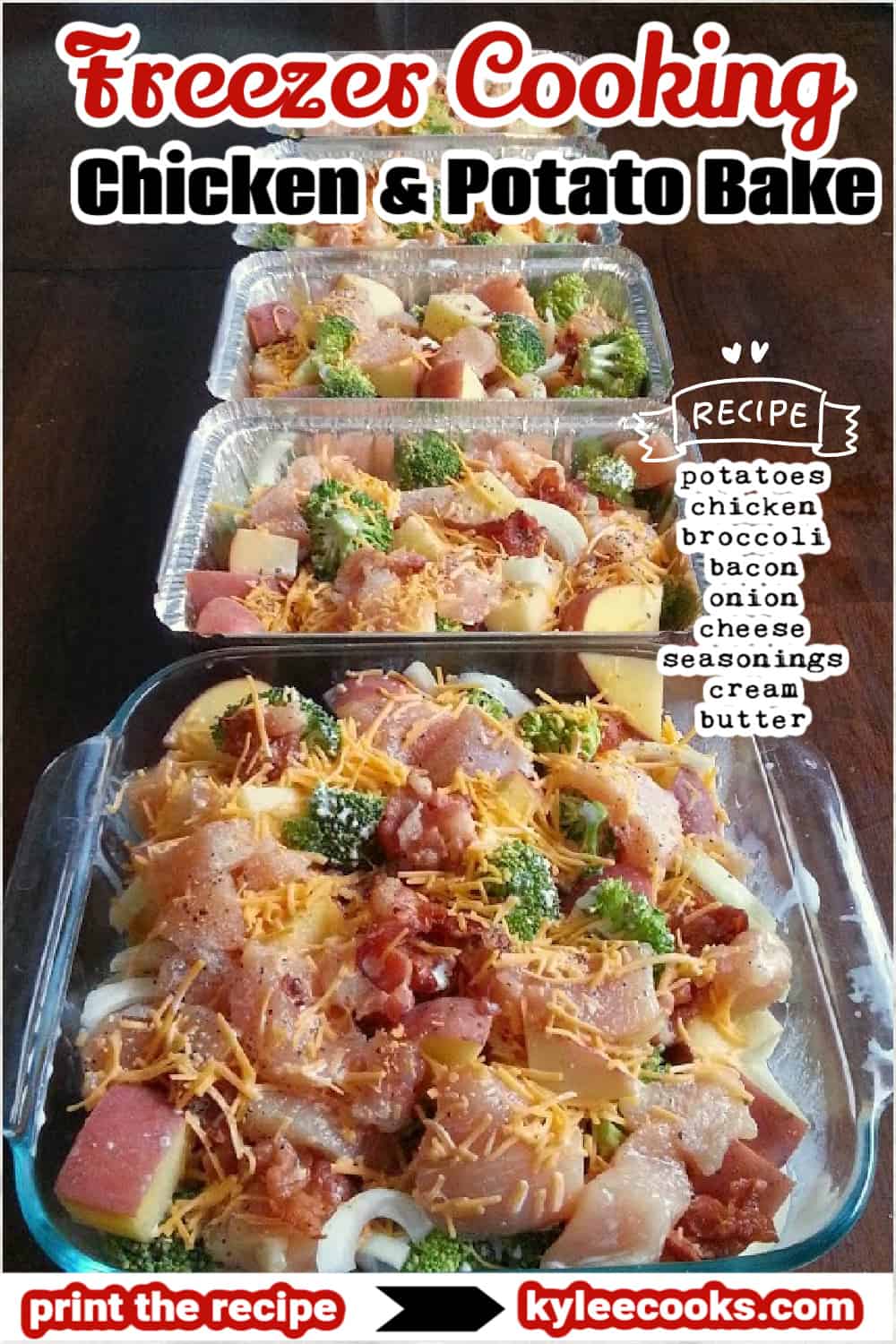 Chicken, Broccoli, Bacon & Potato Bake (Freezer Friendly)