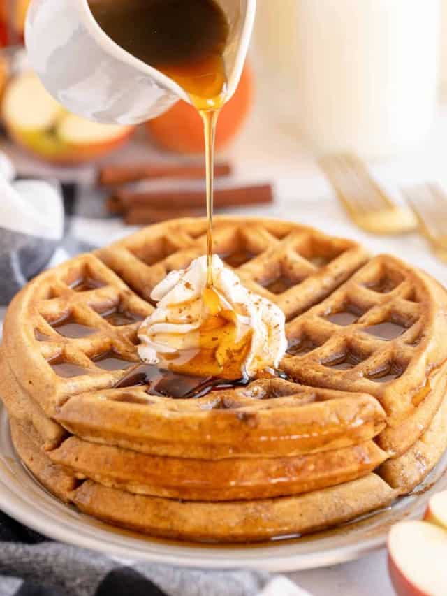 Homemade Apple Cinnamon Waffles (from scratch)