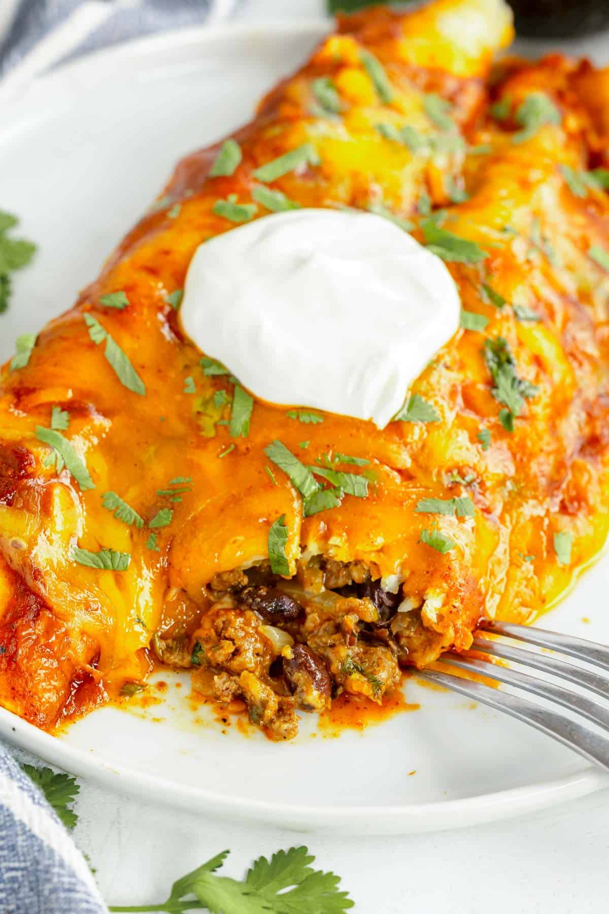 Easy Ground Beef Enchiladas Recipe