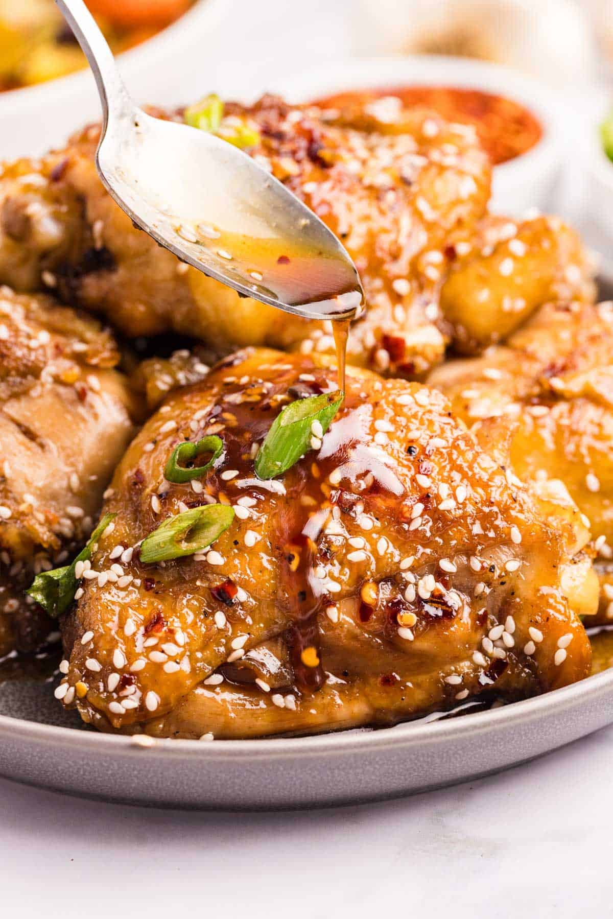 Sticky Honey Glazed Chicken Thighs