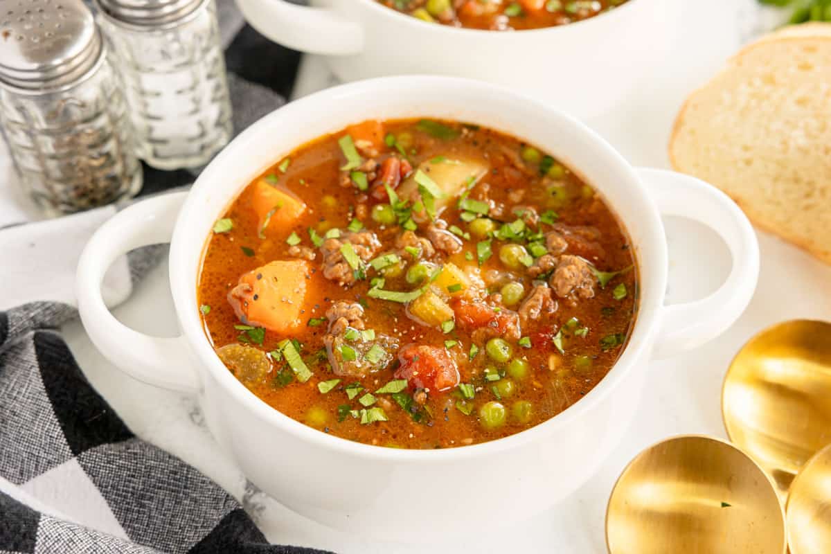 a bowl of beef stew.