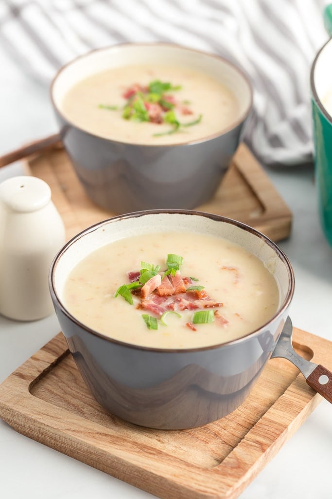 Creamy Potato Leek Soup (with Bacon)