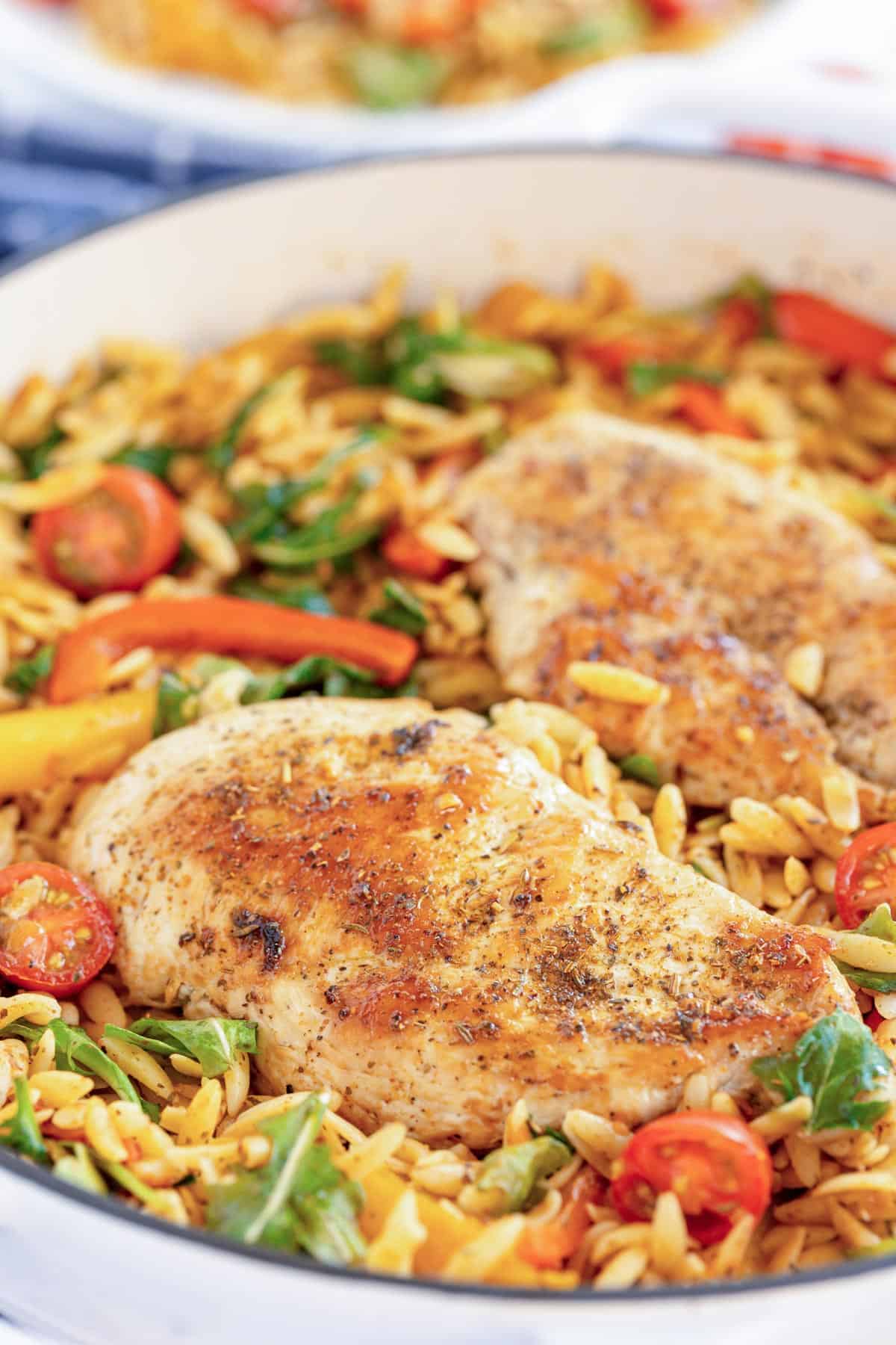 Tuscan Chicken Orzo – a great weeknight dinner!